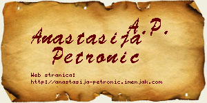 Anastasija Petronić vizit kartica